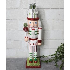 Red Green‎ Glitter Candy King Guard Nutcracker Christmas Presents Wooden 14.5"